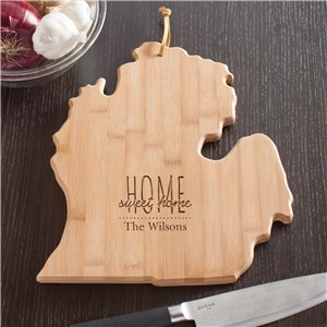 Personalized Home Sweet Home Michigan State Cutting Board by Gifts For You Now