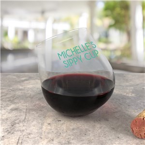 Personalized Mommy Fuel Tipsy Wine Glass by Gifts For You Now