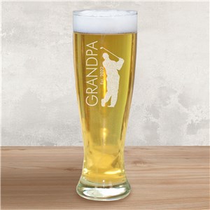 Personalized Engraved Golfer Glass Pilsner by Gifts For You Now