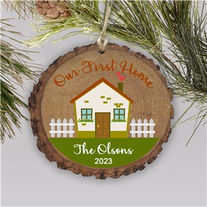 Personalized First Home Wood Christmas Ornament by Gifts For You Now