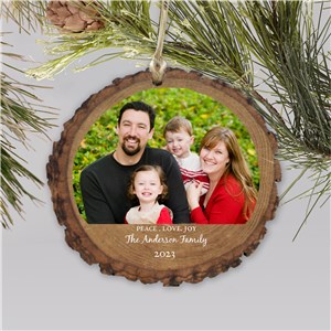 Personalized Peace Love Joy Photo Christmas Ornament by Gifts For You Now