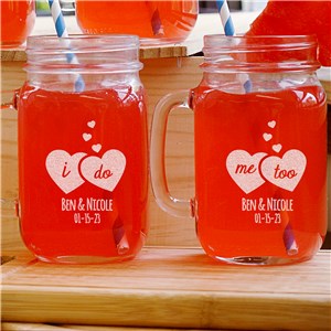 Personalized Engraved I Do, Me Too Mason Jar Set by Gifts For You Now