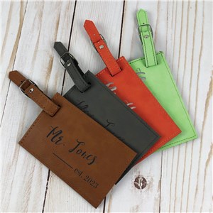 Personalized Engraved Mr. and Mrs. Leatherette Luggage Tag by Gifts For You Now