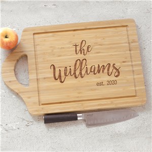 Image of Engraved Family Established Cutting Board