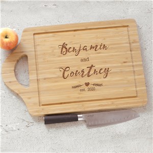 Image of Engraved Couples Established Cutting Board