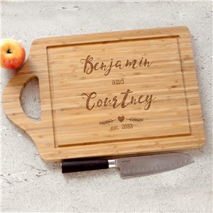 Personalized Engraved Couples Established Cutting Board by Gifts For You Now