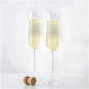Personalized Engraved Wedding Anniversary Champagne Estate Glasses Set by Gifts For You Now