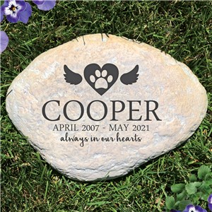 Image of Always In Our Hearts Personalized Pet Memorial Stone