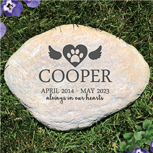 Always In Our Hearts Personalized Pet Memorial Stone by Gifts For You Now