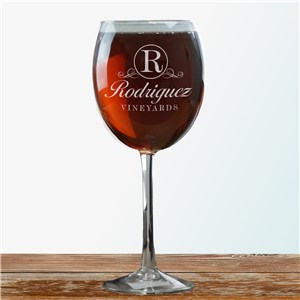 Personalized Vineyard Red Wine Glass by Gifts For You Now