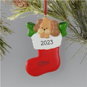 Personalized Dog Stocking Christmas Ornament by Gifts For You Now