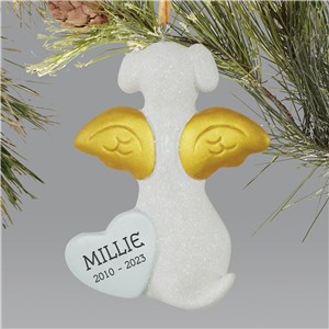 Personalized Angel Memorial Dog Holiday Christmas Ornament by Gifts For You Now