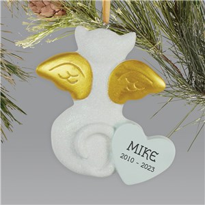 Personalized Angel Memorial Cat Holiday Christmas Ornament by Gifts For You Now