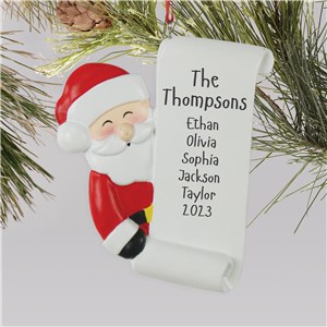 Personalized Santa Holding List Christmas Ornament by Gifts For You Now