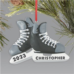 Personalized Hockey Skate Holiday Christmas Ornament by Gifts For You Now