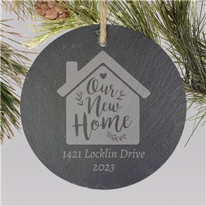 Personalized Engraved Our New Home Slate Christmas Ornament by Gifts For You Now