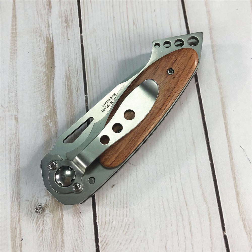 Personalized Wood Handle Folding Pocket Knife L13776274
