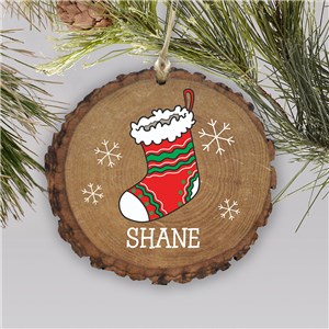 Personalized Stocking Wood Holiday Christmas Ornament by Gifts For You Now