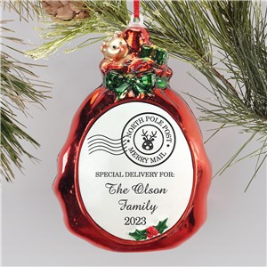 Personalized Engraved Santa Bag Glass Christmas Ornament by Gifts For You Now