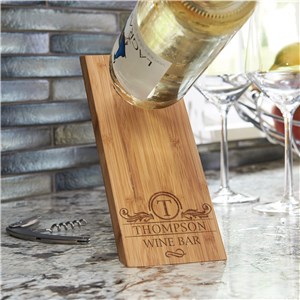 Image of Engraved Family Wine Bar Wine Bottle Balancer