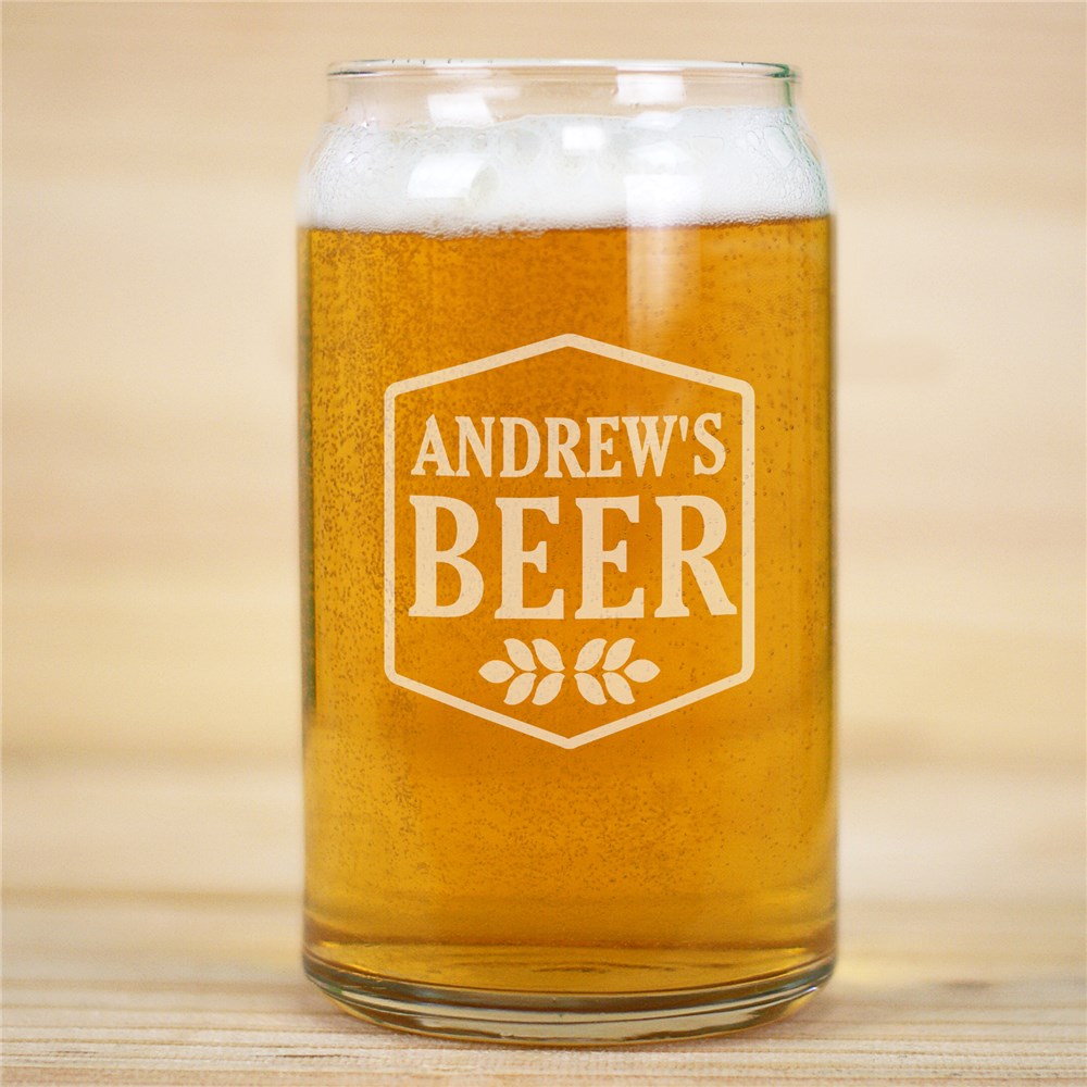 Personalized Any Name Beer Can Glass L14542118