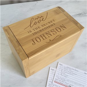 Personalized Engraved Secret Ingredient Recipe Box by Gifts For You Now