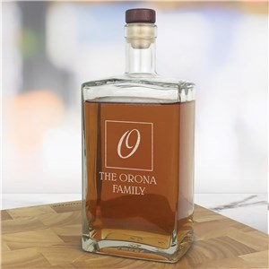 Personalized Engraved Family Name And Initial Vintage Style Decanter by Gifts For You Now