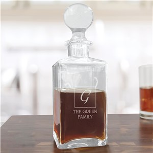 Personalized Engraved Family Name And Initial Luxe Decanter by Gifts For You Now