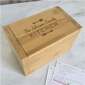 Personalized Engraved Kitchen Utensils Recipe Box by Gifts For You Now