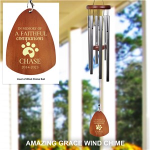 Personalized Engraved Faithful Companion Memorial Wind Chime by Gifts For You Now