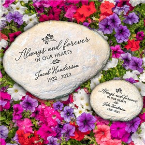 Personalized Engraved Always And Forever In Our Hearts Memorial Garden Stone by Gifts For You Now