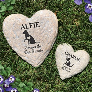 Personalized Engraved Assorted Animals With Heart Memorial Heart Garden Stone by Gifts For You Now