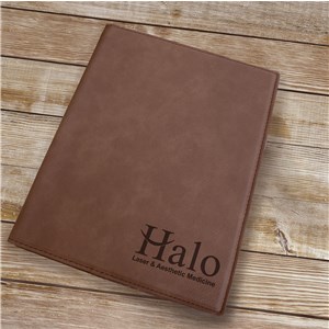 Personalized Engraved Corporate Logo Brown Portfolio by Gifts For You Now