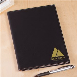 Personalized Engraved Corporate Logo Black Portfolio by Gifts For You Now