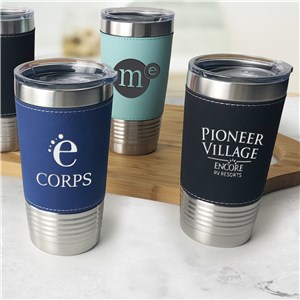 Personalized Engraved Corporate Logo Leatherette Tumbler by Gifts For You Now