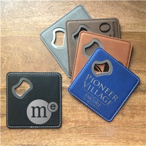 Personalized Engraved Corporate Bottle Opener Coaster by Gifts For You Now