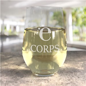 Personalized Engraved Corporate Contemporary Stemless Wine Glass by Gifts For You Now