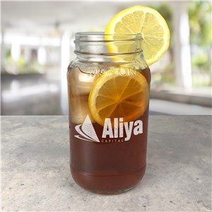 Personalized Engraved Corporate Large Mason Jar by Gifts For You Now