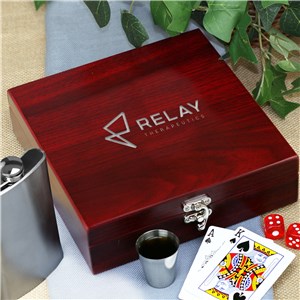 Personalized Engraved Corporate Poker Flask Set by Gifts For You Now
