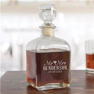 Personalized Engraved Heart With Ampersand Decanter by Gifts For You Now