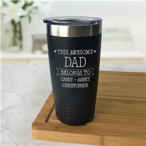 Personalized Engraved This Awesome Dad With Stars Tumbler by Gifts For You Now