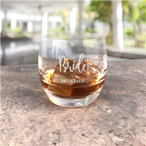 Personalized Engraved Groom & Bride Wedding Whiskey Glass by Gifts For You Now