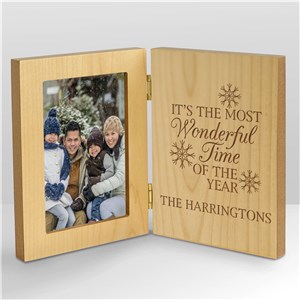 Personalized Engraved Most Wonderful Time Hinged Wood Frame by Gifts For You Now