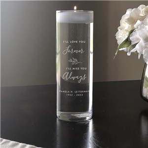 Personalized Engraved I'll Love You Forever I'll Miss You Always Floating Candle Vase by Gifts For You Now