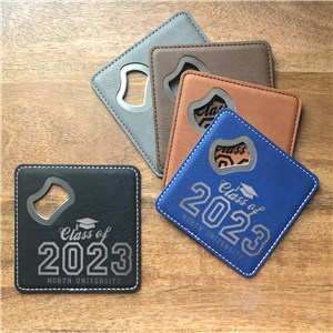 Personalized Engraved Graduation Year Bottle Opener Coaster by Gifts For You Now
