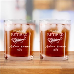 Personalized Engraved O'Fish-ally Retired Rocks Glass Set by Gifts For You Now