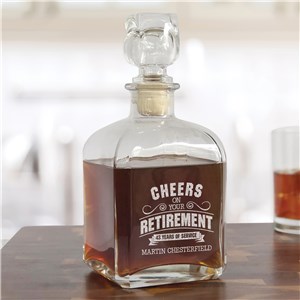 Personalized Engraved Cheers on Your Retirement Decanter by Gifts For You Now