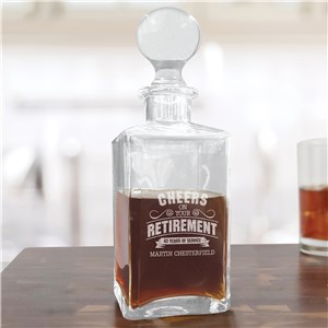 Personalized Engraved Cheers on Your Retirement Luxe Decanter by Gifts For You Now