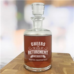 Personalized Engraved Cheers on Your Retirement Estate Decanter by Gifts For You Now