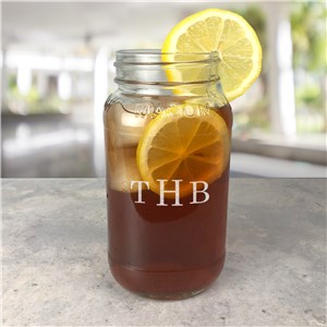 Personalized Engraved Monogram Large Mason Jar by Gifts For You Now